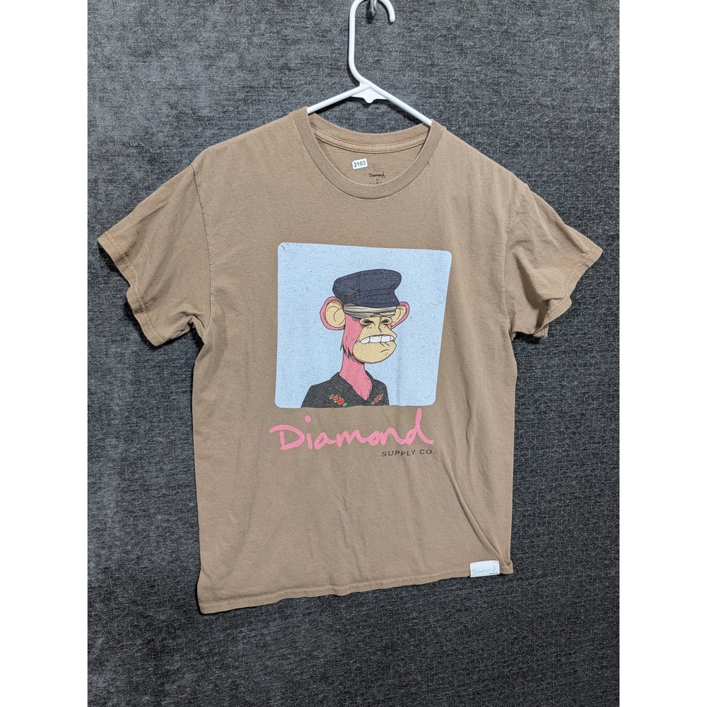 Diamond Supply Co x Bored Ape Yacht Club BAYC Mutants Graphic T-Shirt Tan Medium